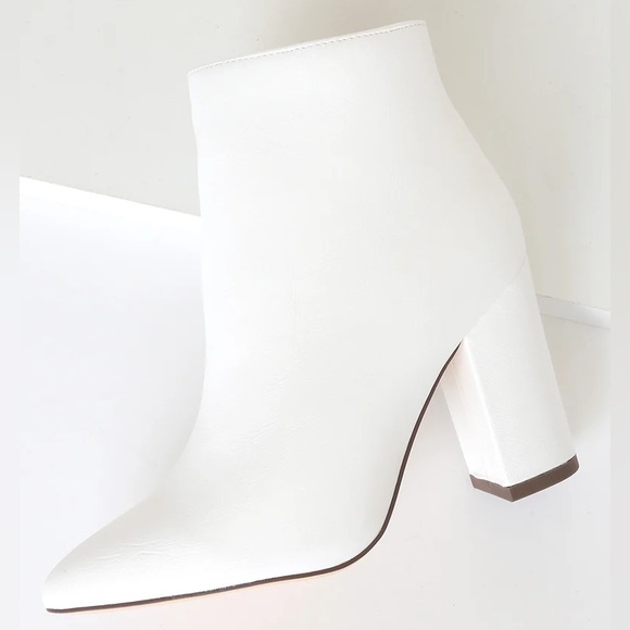 White High Heel Booties - Picture 2 of 3